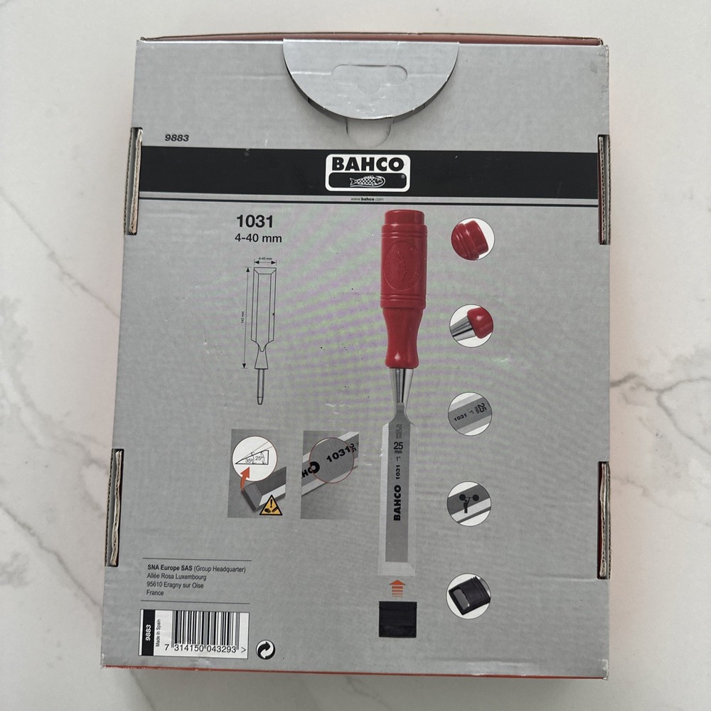 Bahco 9883 Wood Chisel Set with Polypropylene Handle 5 Piece New