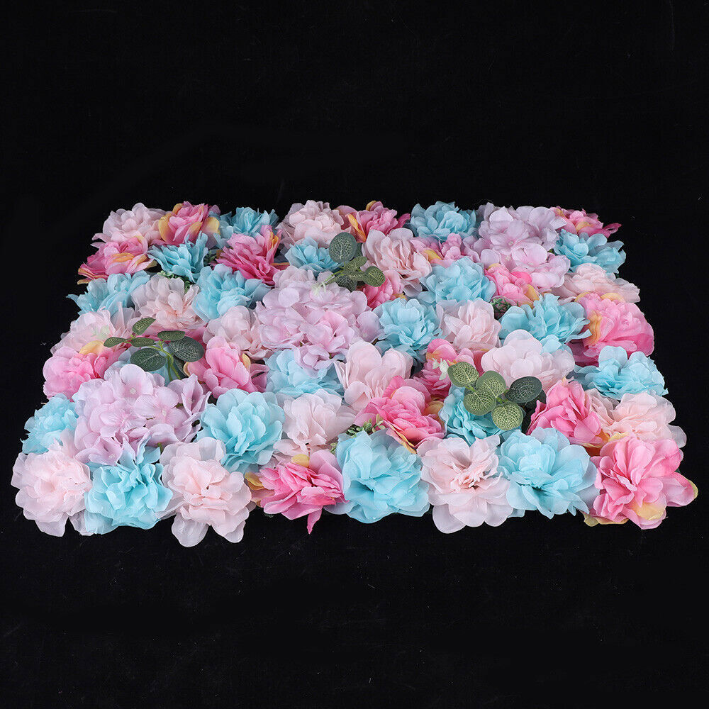 12Pcs Wedding Artificial Flower Wall Panel Hydrangea Rose Panel Party Decor NEW