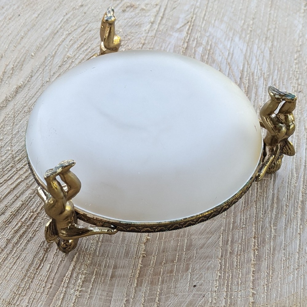 Antique Cherub Trinket Vanity Bowl