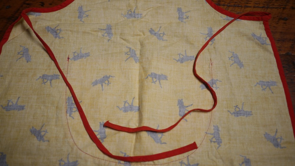 Vintage MOOSE Pattern Yellow Orange Black Cooking Baking Chefs BBQ Apron