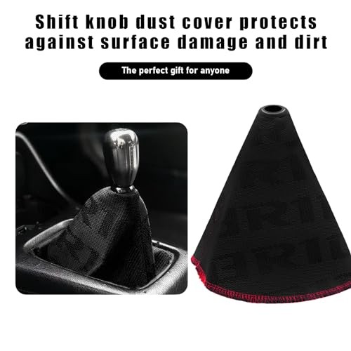 Car Shift Knob Dust Cover, Shift Boot Cover, Hyper Fabric Black