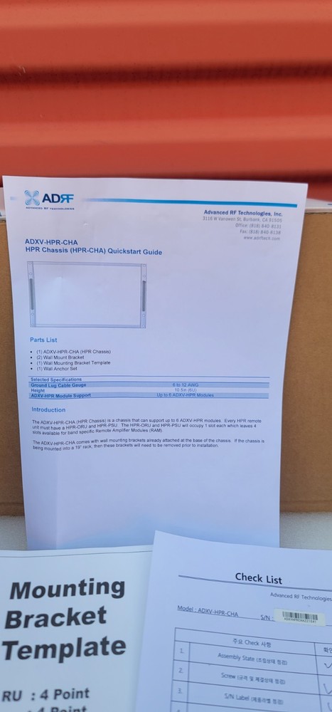 ADVANCED RF ADX V DAS High Power Remote Chassis (supports 6 HPR Modules)...