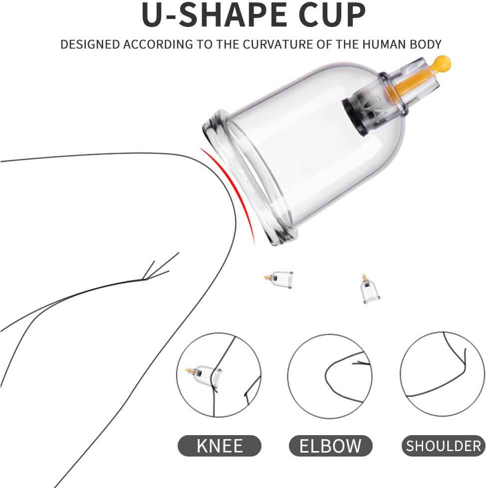 Professional Acupoint Cupping Set, 4th Generation Pump Gun & Cups (12 Cups)