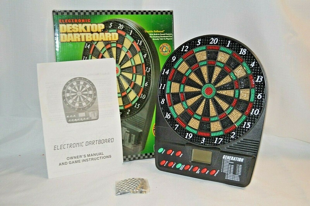 Electronic DESKTOP 8" Dart Board Plastic Tip Dartboard LCD Display 2003 SOUND