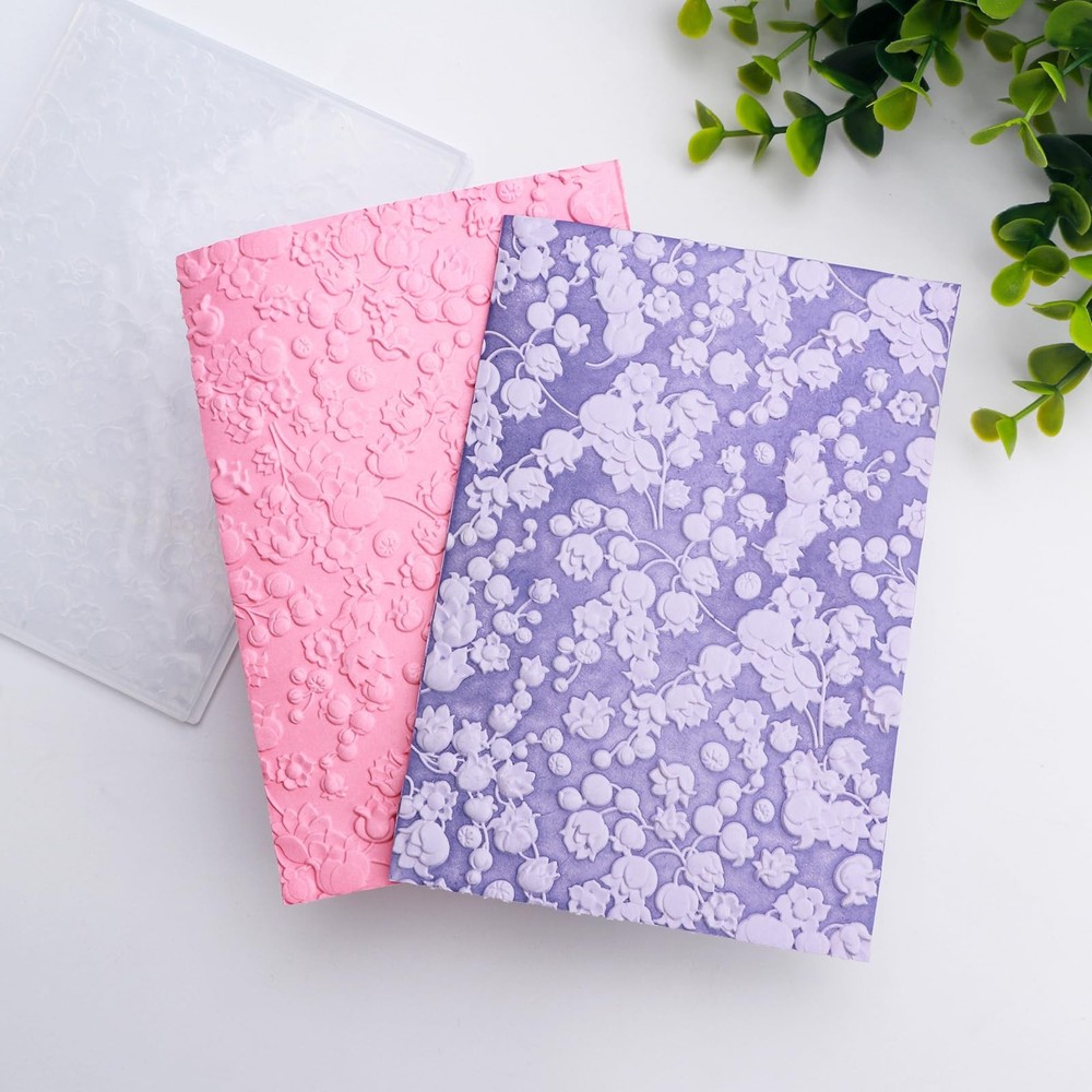 BAOFALI 3D Embossing Folder for Card Making,Beautiful Flower Plastic Texture ...