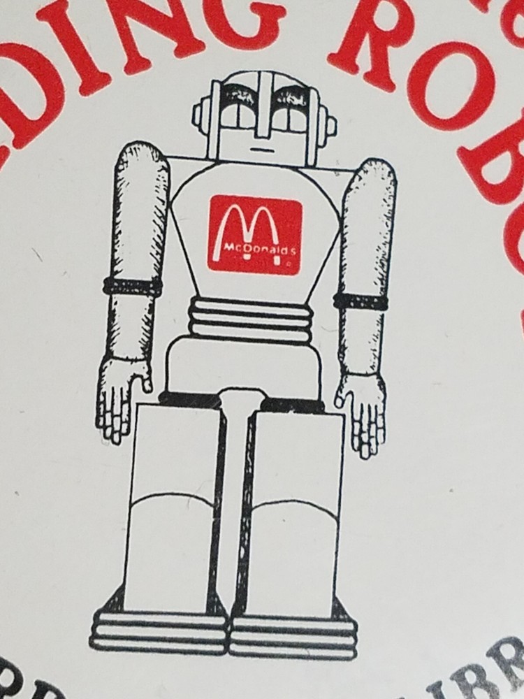 Reading Robots, McDonalds Hayward Public Library Pinback Button