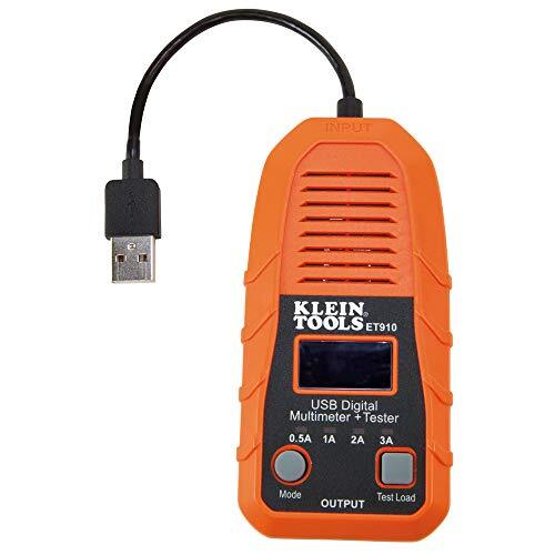 Klein ET910 USB Power Meter and Tester, USB-A Digital Meter for Voltage, Current