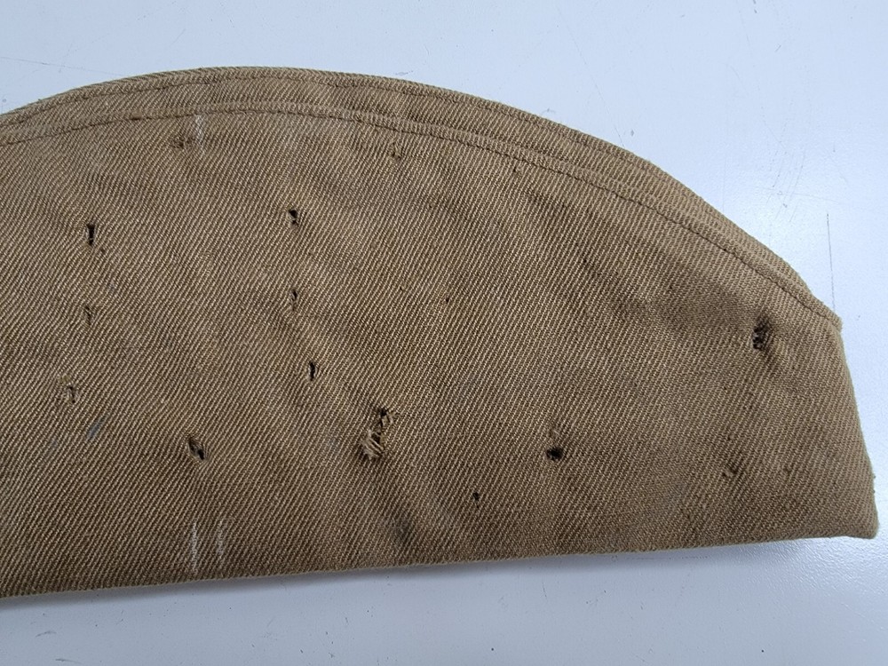 Russian Army Cap Brown w/ Three Patches No Pins Folding Hat Soviet