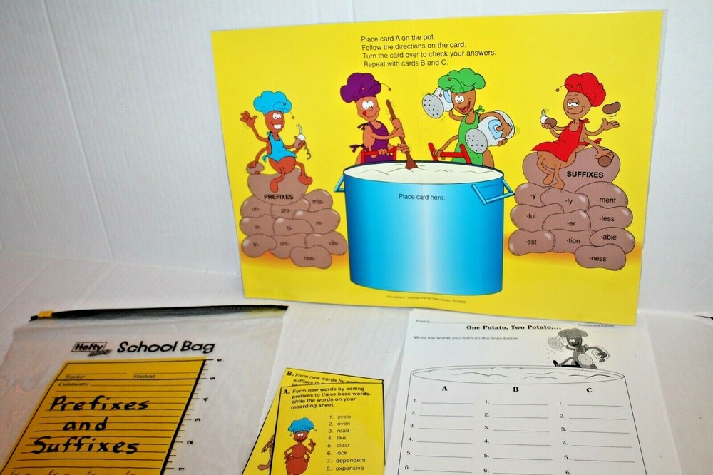 Prefixes and Suffixes Center Language Arts Folder Game Activity Grades 3-4