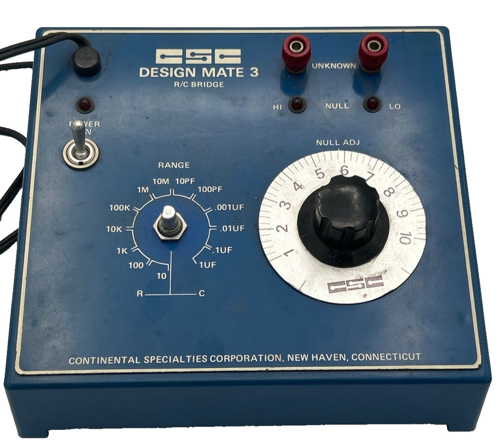 CSC Design Mate 3 R/C Bridge Testing Equipment Resistance Capacitance VTG