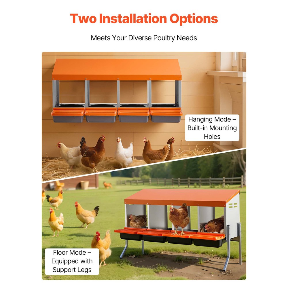 Uimoso Chicken Nesting Boxes with 4 Compartments for Egg Laying