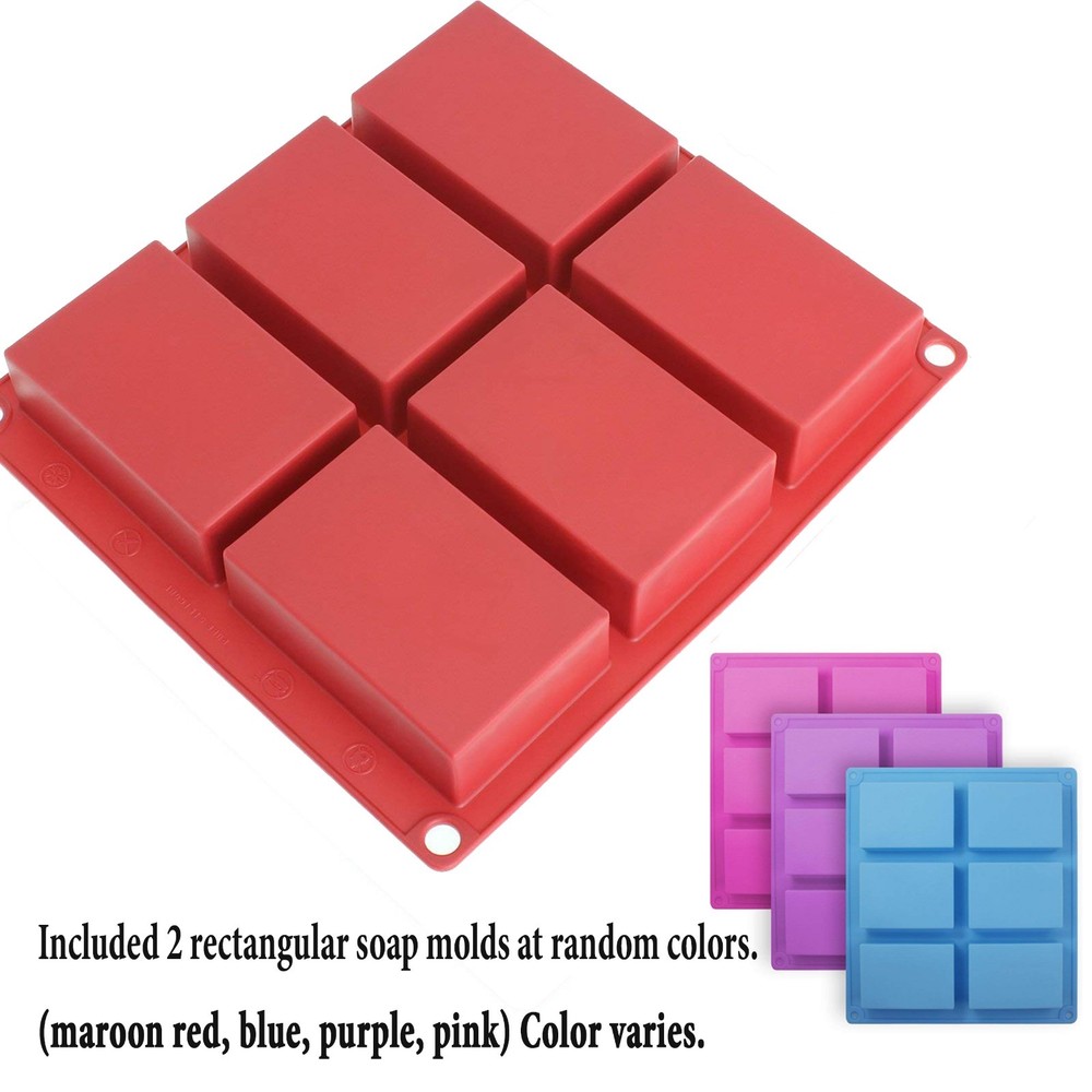 2 Set Rectangle Silicone Soap Making Molds Baking DIY Mold For Cake Bakeware