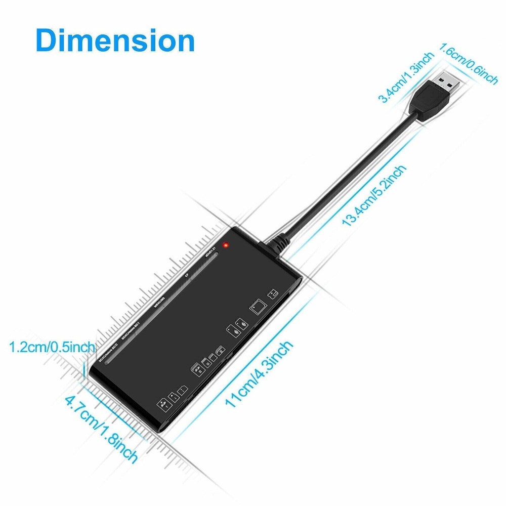 7-IN-1 USB 3.0 Memory Card Reader High-Speed Adapter for Micro SD SDXC CF SDHC