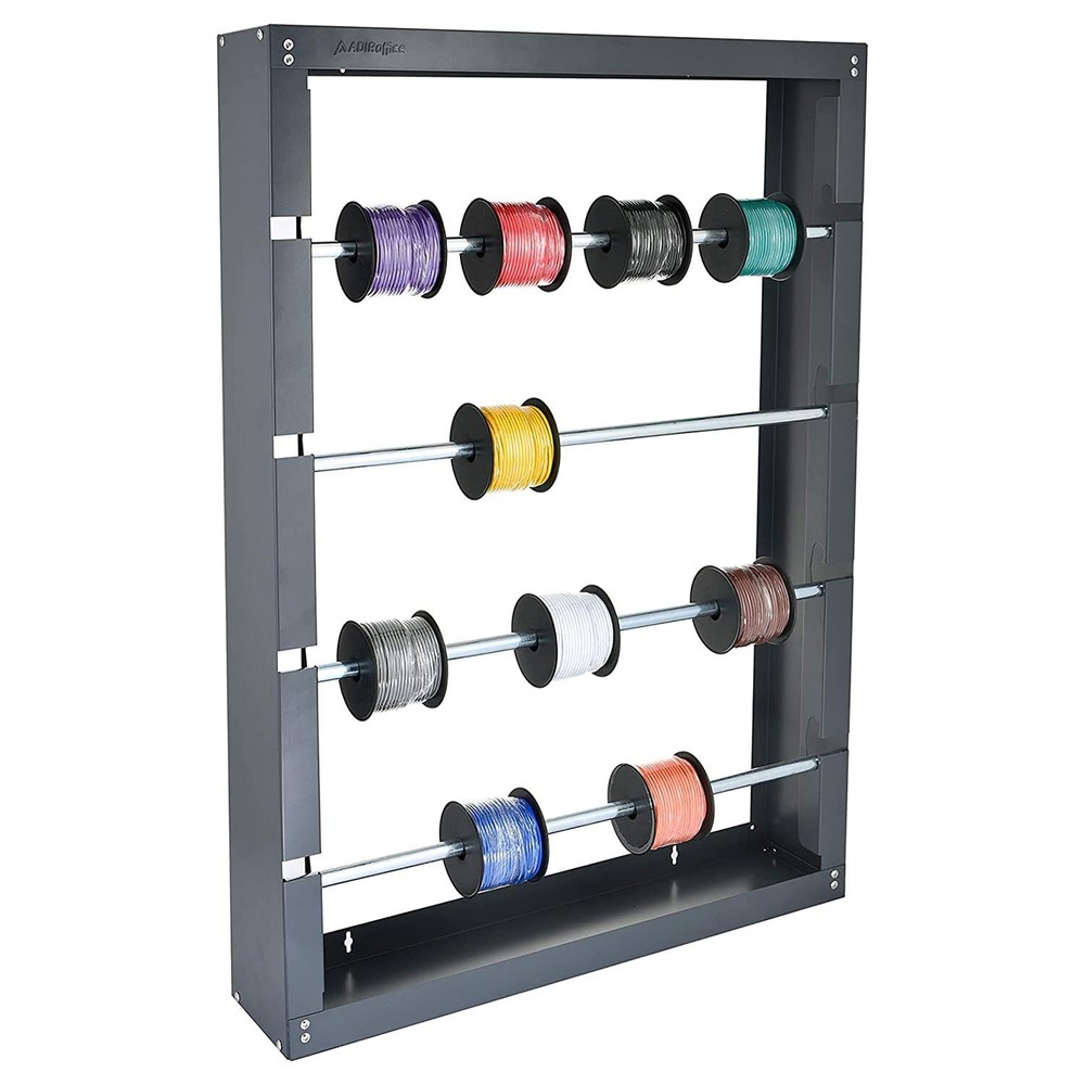 Versatile Wire Spool Dispenser Rack - Organize & Display for Industrial Use