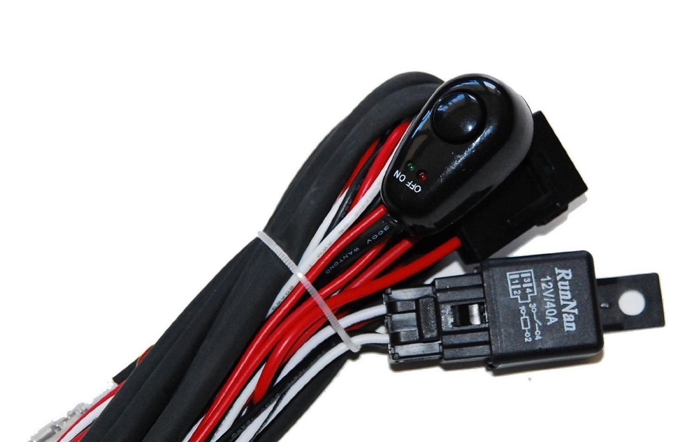 LED Work Flood Light Wire Harness Kit ON/OFF Switch Relay wiring KIT 40AMP CHEVY