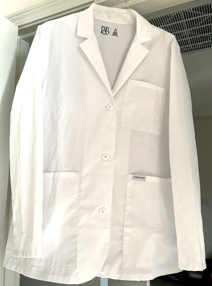Cherokee Project Lab Women’s 29” White Lab Coat Size Medium Style CK451