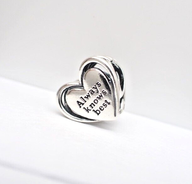 Authentic Pandora #793233C01 Openwork Mom & Heart Charm
