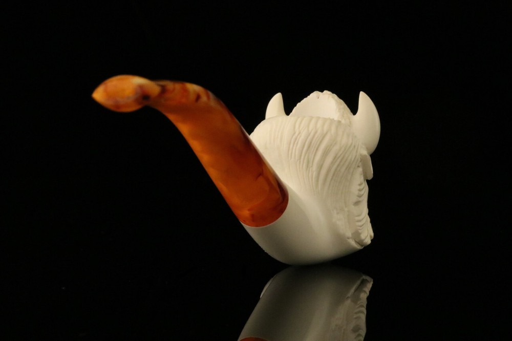 srv - Buffalo Block Meerschaum Pipe with fitted case M2192