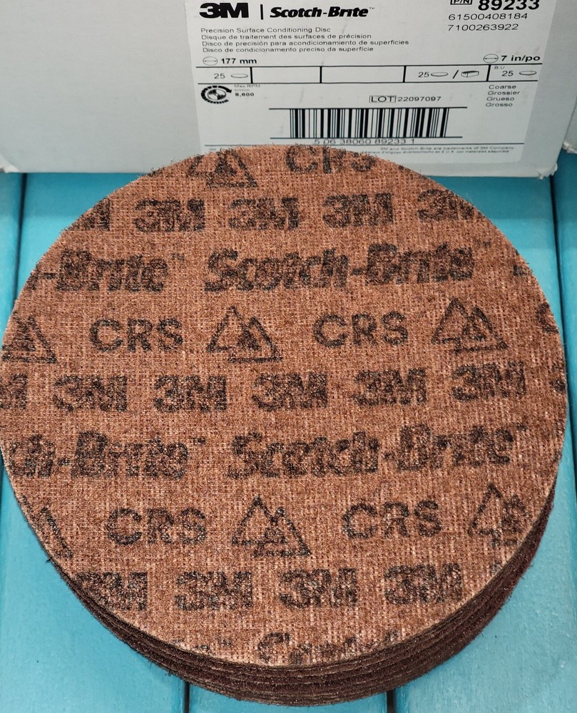 10) Scotch-Brite 7” Coarse Precision Ceramic Surface Conditioning Disc Hook Loop