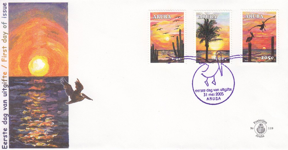 Aruba Issue FDC 2005 (119) Sun Set