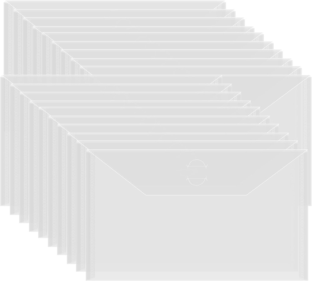 20 Pack 9.8X5.9" Slimline Storage Envelopes, Resealable Plastic Envelopes Pocket