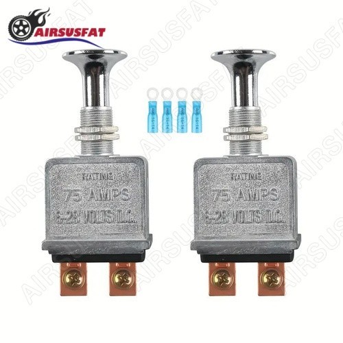 2X Push Pull Switch 75 Amp Spst On/Off 2 Position For Automotive Trucks Off-Road