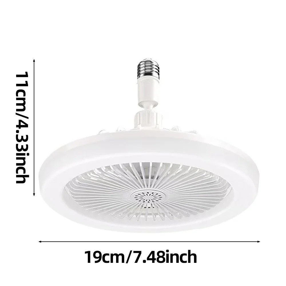 Fan For E27 Socket Light With Remote Ceiling Fan Adjustable Smart LED 3Speed AC