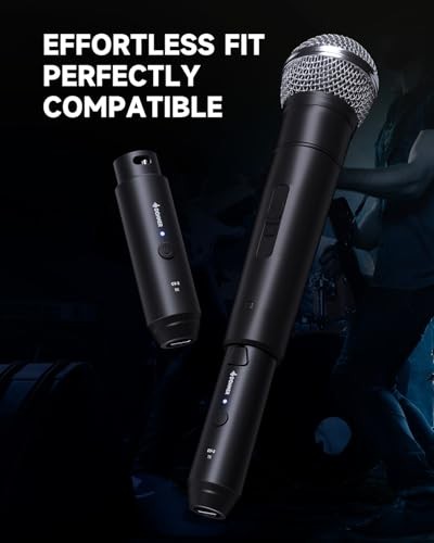Wireless XLR Microphone Transmitter Receiver, 2.4GHz Plug-on Wireless