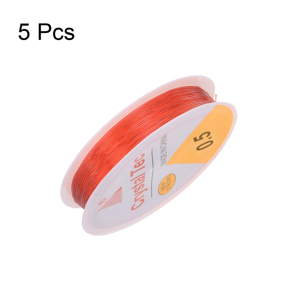 5pcs 0.5mm Elastic String Craft DIY Making Stretchy Cord Thread TPU, Red