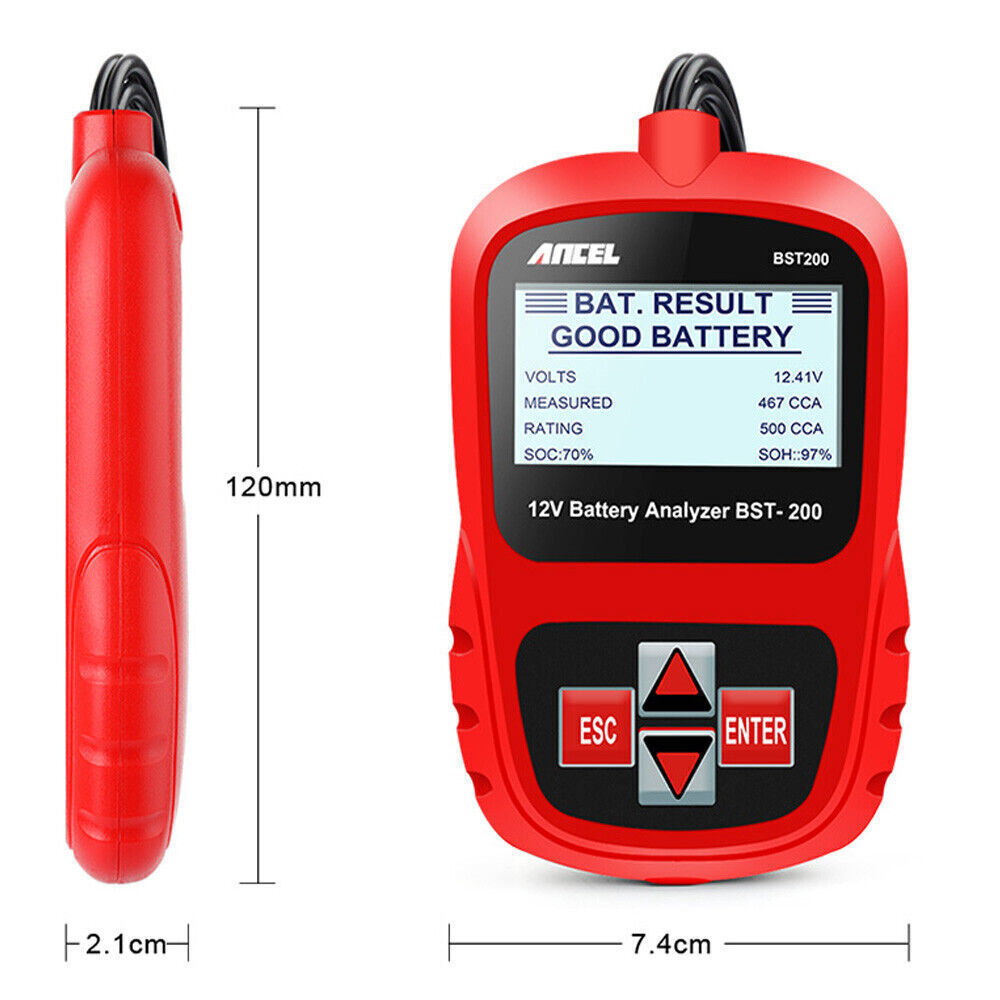 ANCEL BST200 Car Battery Load Tester 100-2000CCA Crank Analyzer with Storage Bag