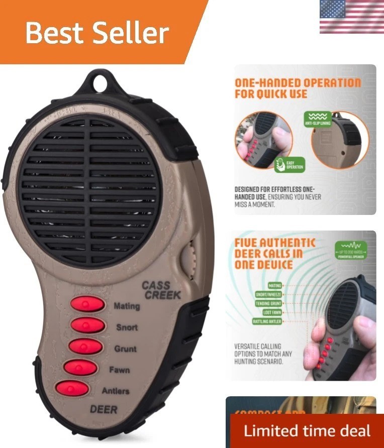 Ergo Call, Handheld Electronic Hunting Call, Compact Design, 5 Authentic Call...