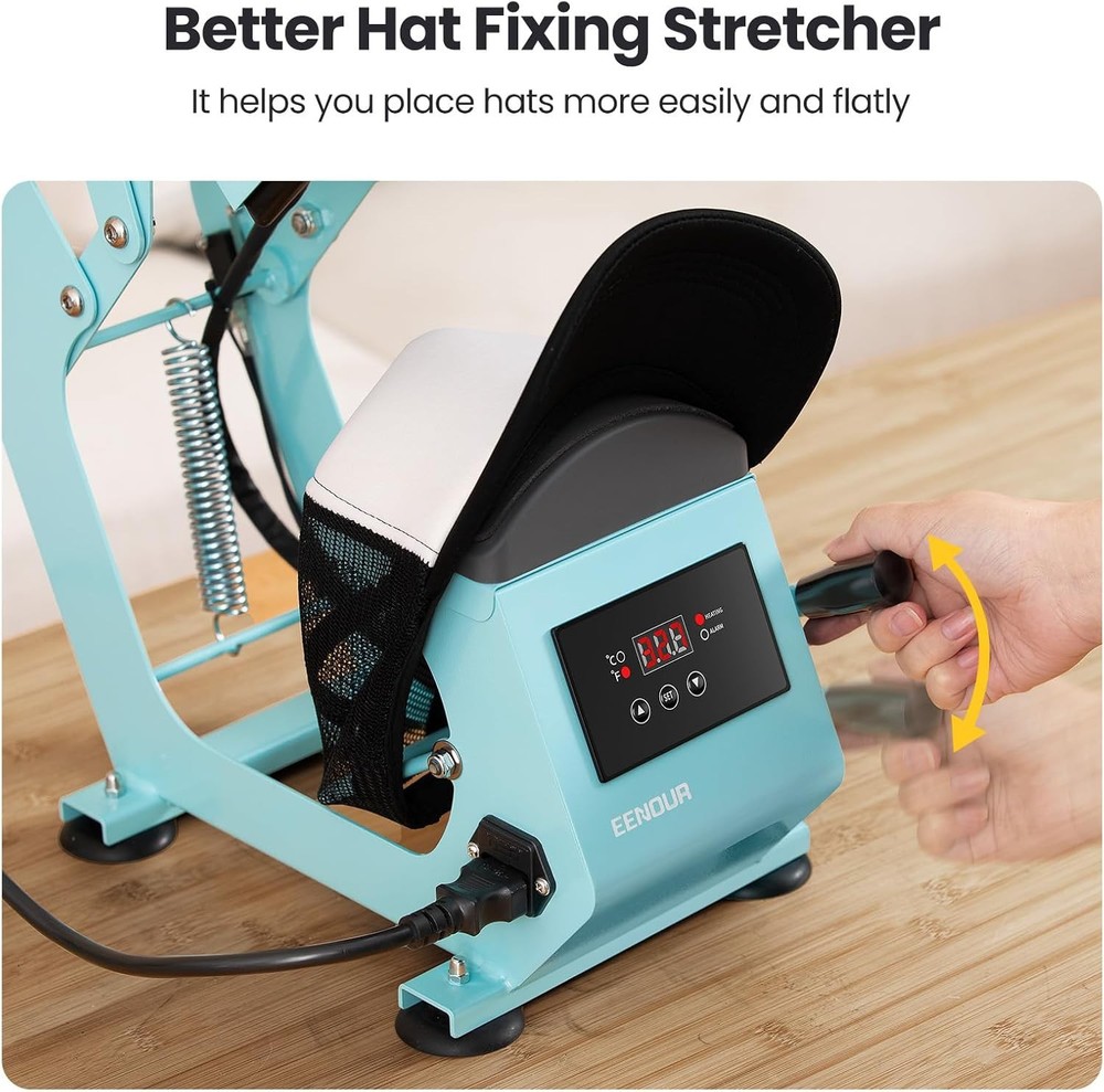 New - Hat Press Heat Transfer Machine for Caps Precise Temp & Auto Timer Control