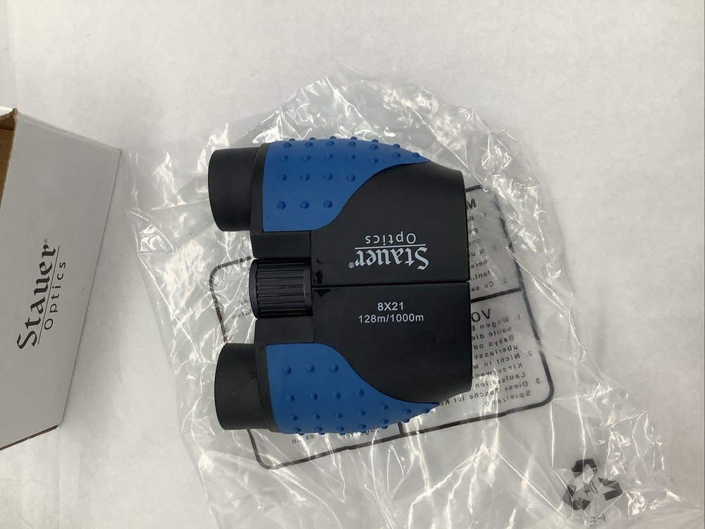Stauer Optics Binoculars With Protective Case & Box - Compact Travel Size (Blue)