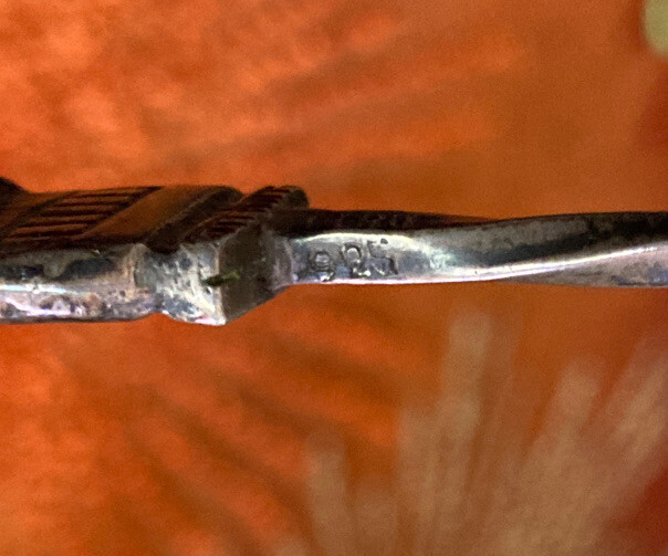 Antique 12” Unique Peruvian Sterling Silver Candle Snuffer God Handle Hat Form