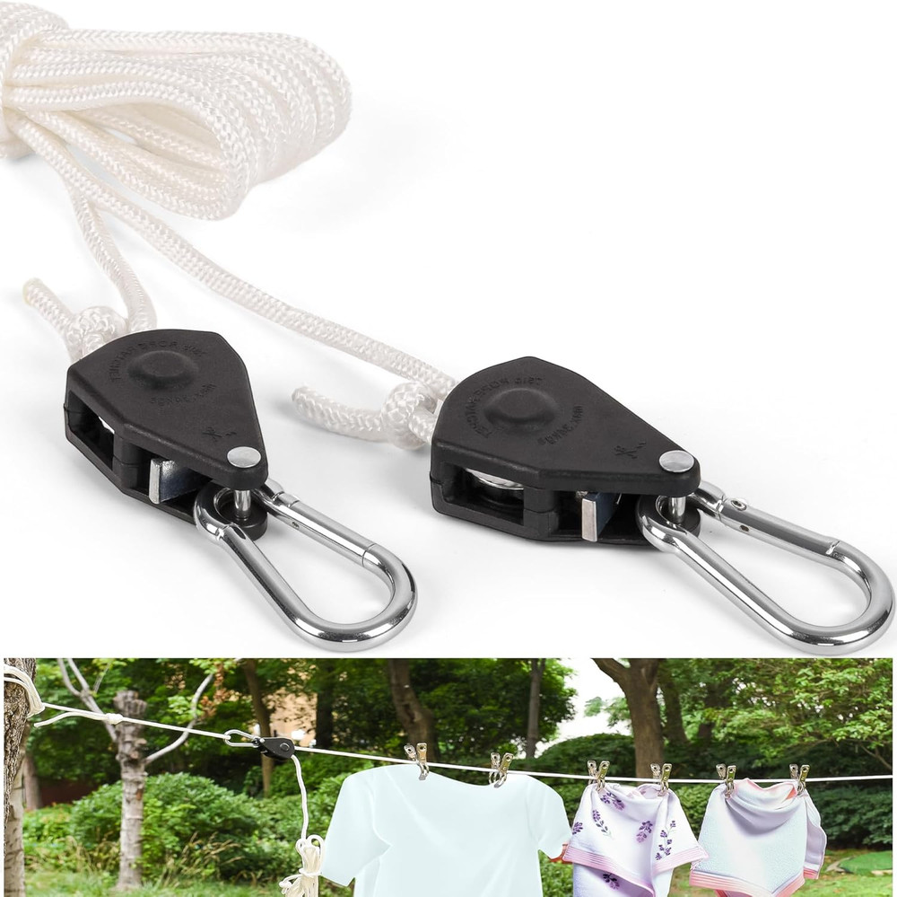 Heavy Duty Retractable Travel Clothesline - 16.5FT Adjustable Drying Rope