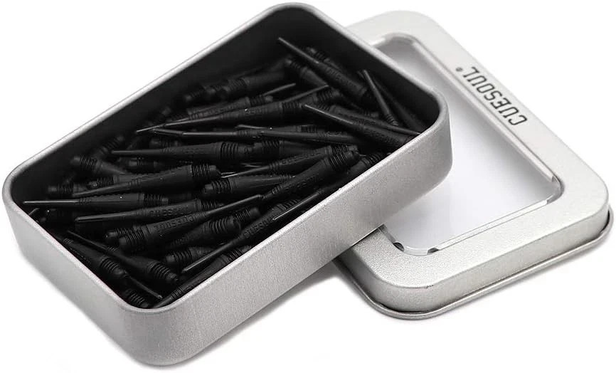 CUESOUL 100 Pieces Soft Tip Points for Darts Black