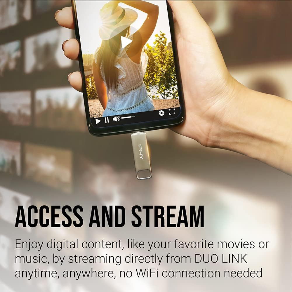 256GB Duo Link USB 3.2 Type-C Dual Flash Drive for Android Devices and Computers