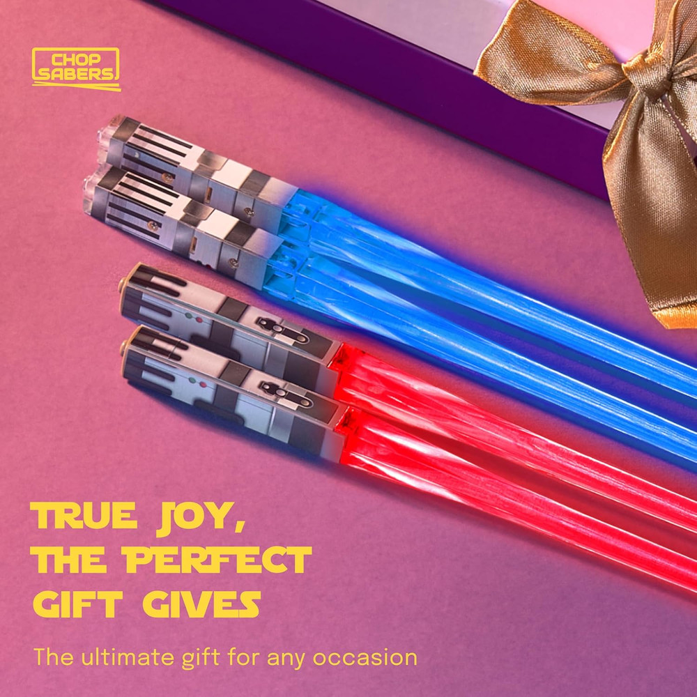 Lightsaber Led Light up Chopsticks (2 Pair, Red & Blue)
