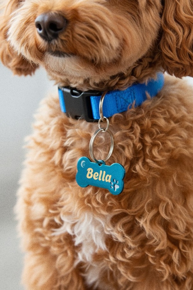 Personalized Dog ID Tag – Custom Name Engraving – Bone Shape Metal Pet Tag