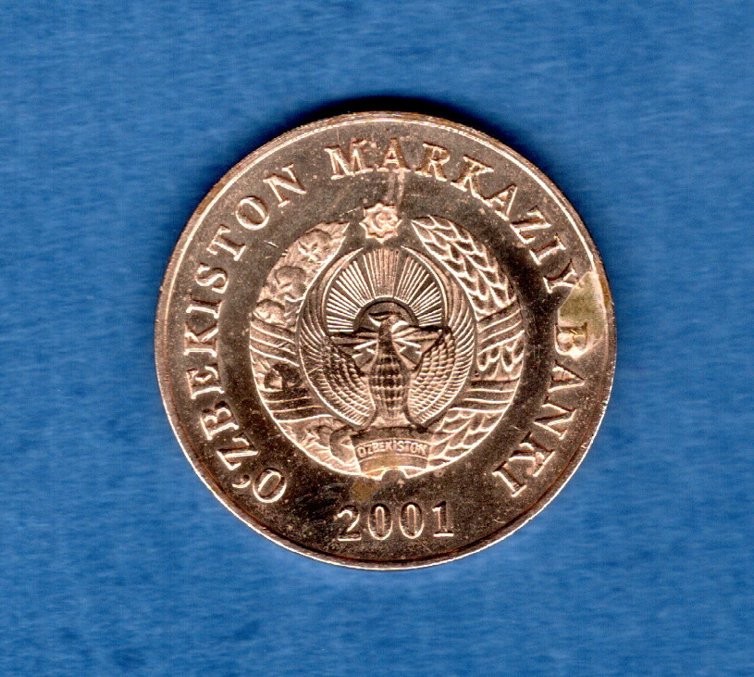 UZBEKISTAN - 5 SO'M coin - 2001 (w/ error)