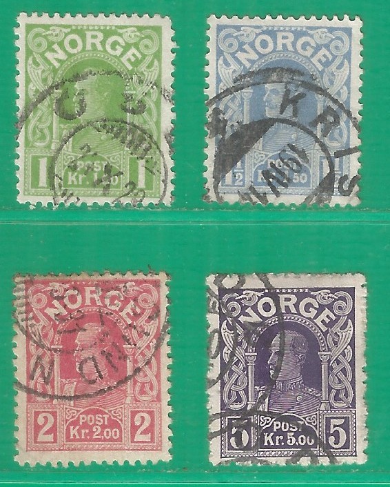 Norway 1910 used stamps set