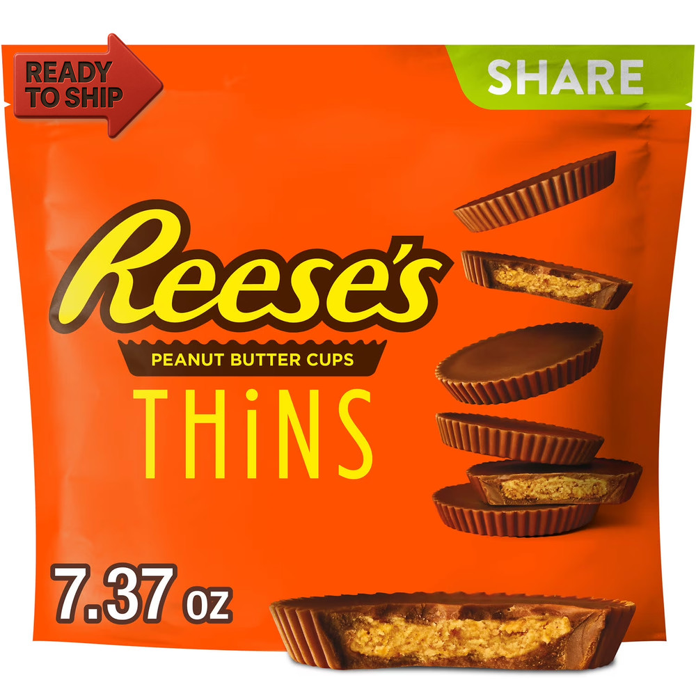 Thins Chocolate Peanut Butter Cups Candy, Share Pack 7.37 Oz