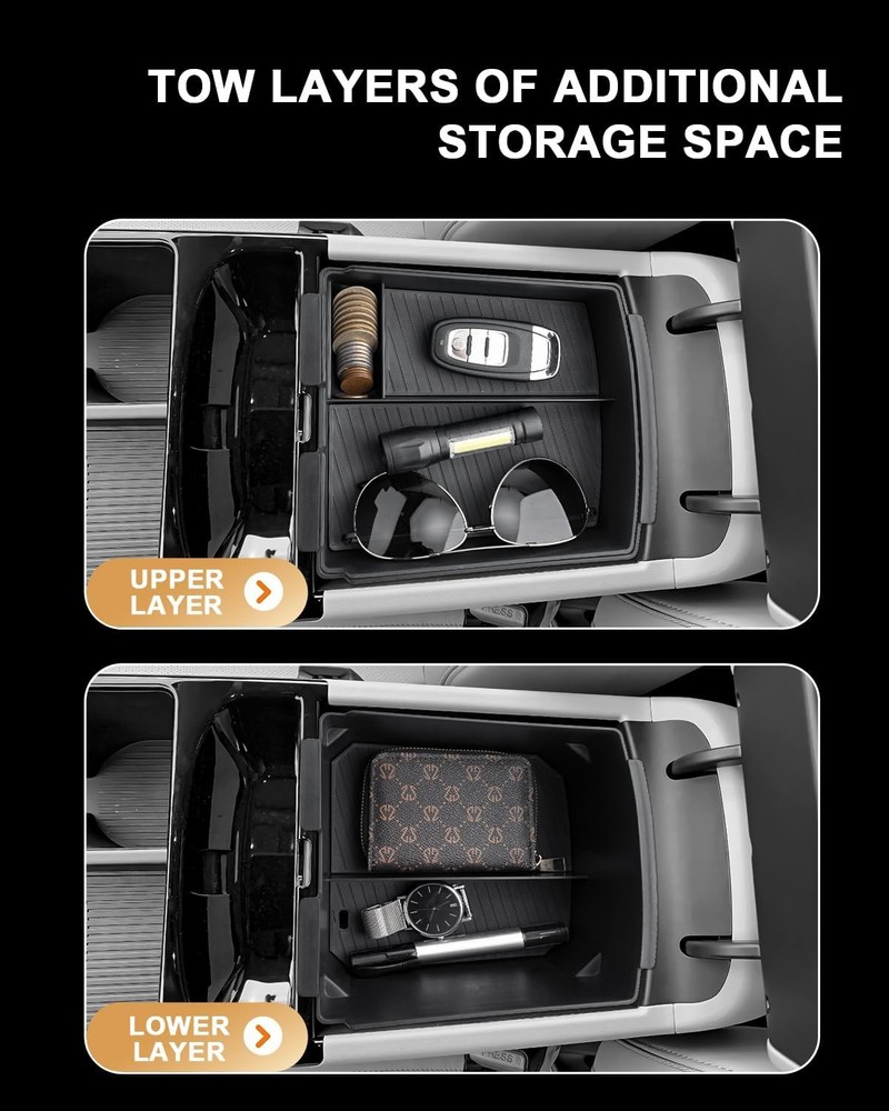 Double-Layer Center Console Organizer For 2025 Tucson Doule-Layer