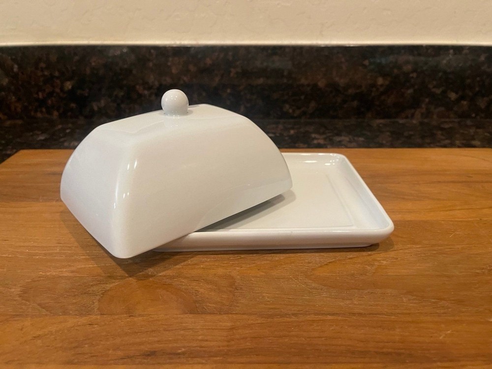 Maison Neuve Ceramic Dome White Butter Dish