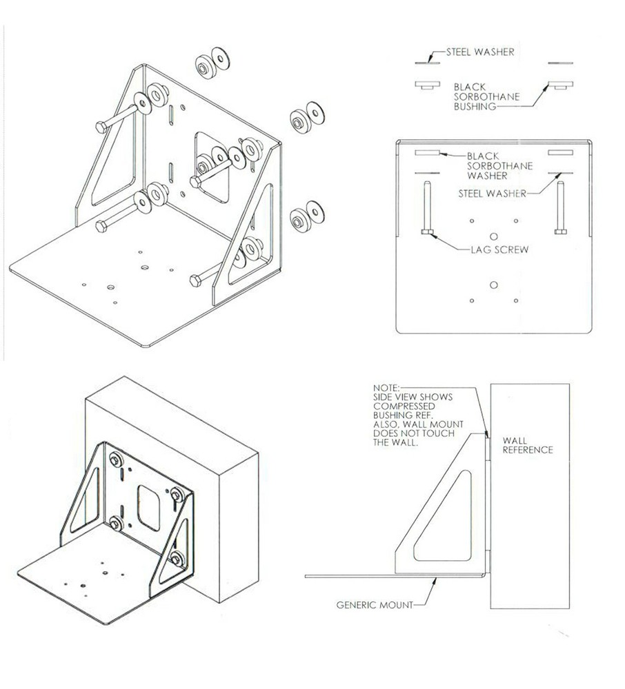PTZ Camera Wall Mount Vibration Dampener