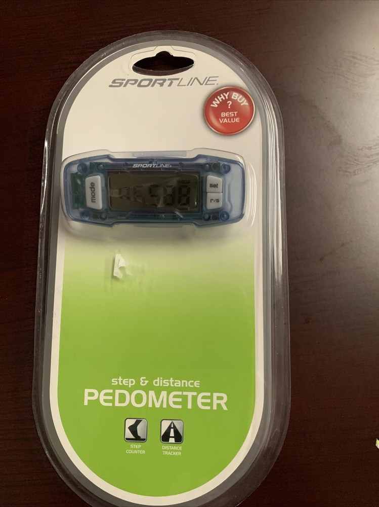 Sportline Step & Distance Pedometer NEW Digital Step Counting Blue