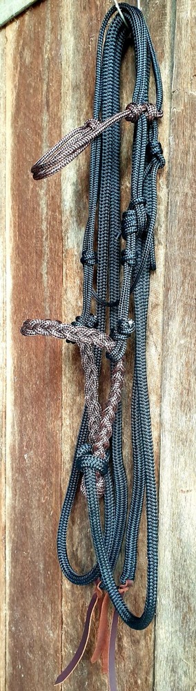 LOPING HACKAMORE with PLAITED ROPE BOSAL, BITLESS BRIDLE