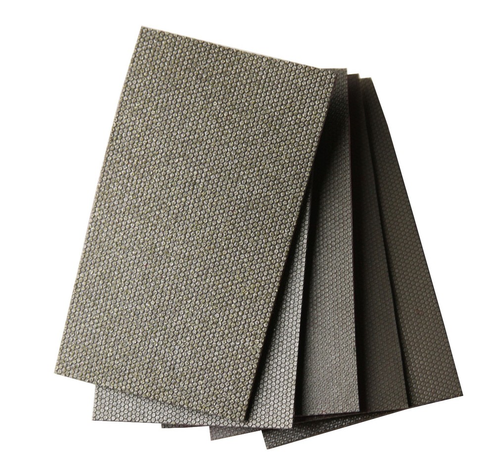 Diamond Hand Polishing Pads Strip Set (5pc), Hook and Loop Backed