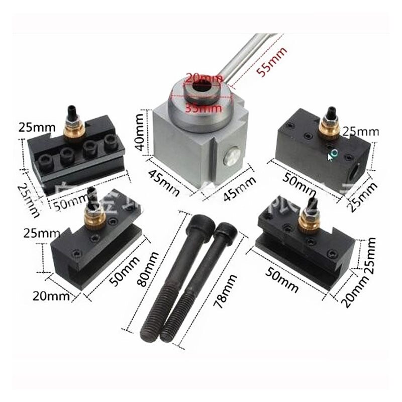 CNC Lathe Machine Mini Quick Change Tool Holder Post Cutter Screw Kit Multi