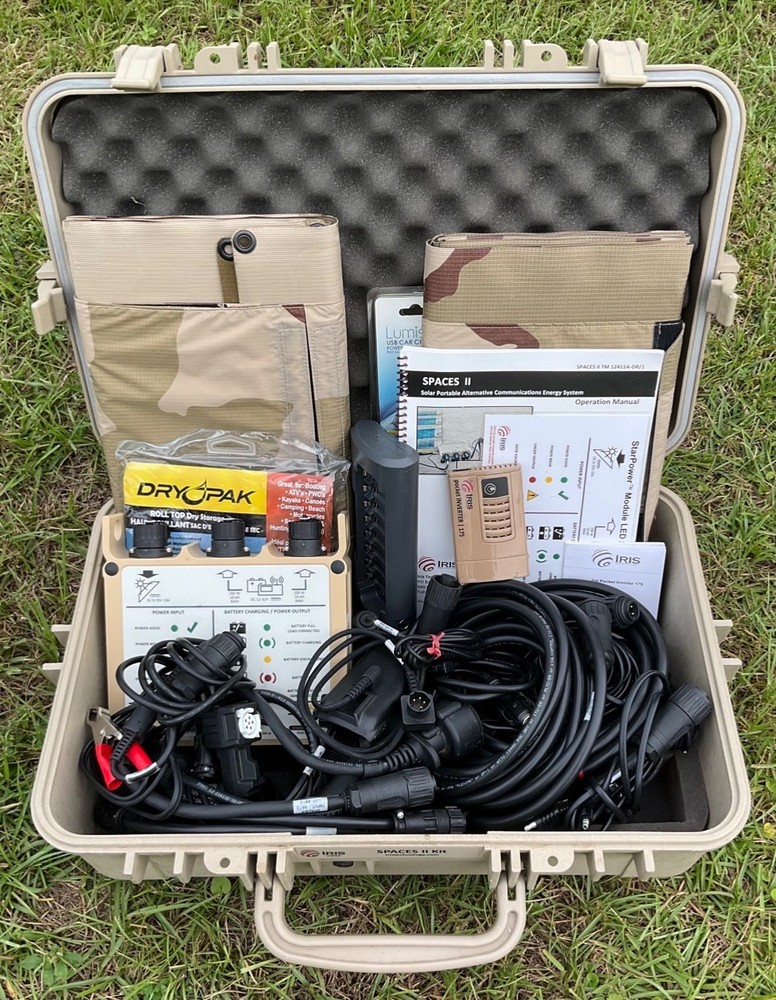 Portable Solar Kit with 2 Foldable Panels and Inverter-Iris Technology SPACES II